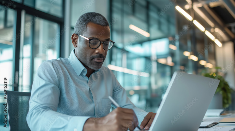 Confident individual at a workstation with multiple computer monitors in a modern office. Confident individual at a workstation with multiple computer monitors in a modern office.