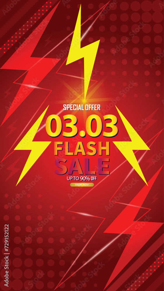 Sale banner template design 3.3 . 03.03 SPECIAL OFFER, FLASH SALE, MEGA SALE