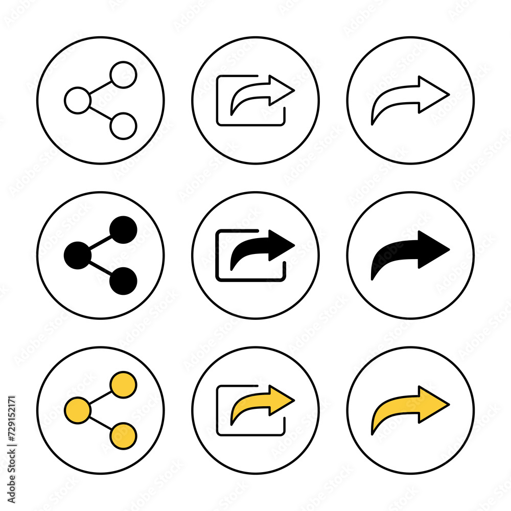 Share icon set vector. Sharing sign and symbol