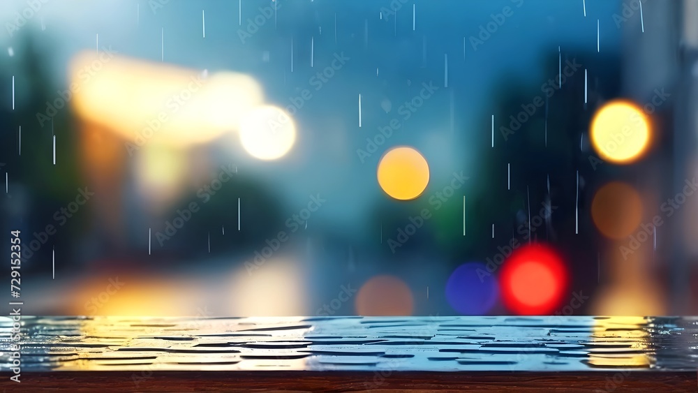 rain drop with bokeh ligth background