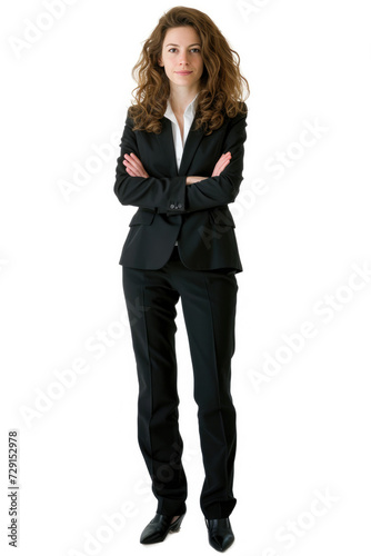 woman wearing Business attire, standing, white background