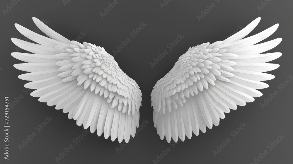 Obraz premium White Angel Wings on Dark Background