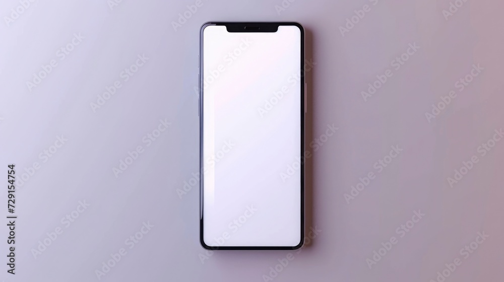 Smartphone with Blank White Screen on Gray Background Smartphone with Blank White Screen on Gray Background
