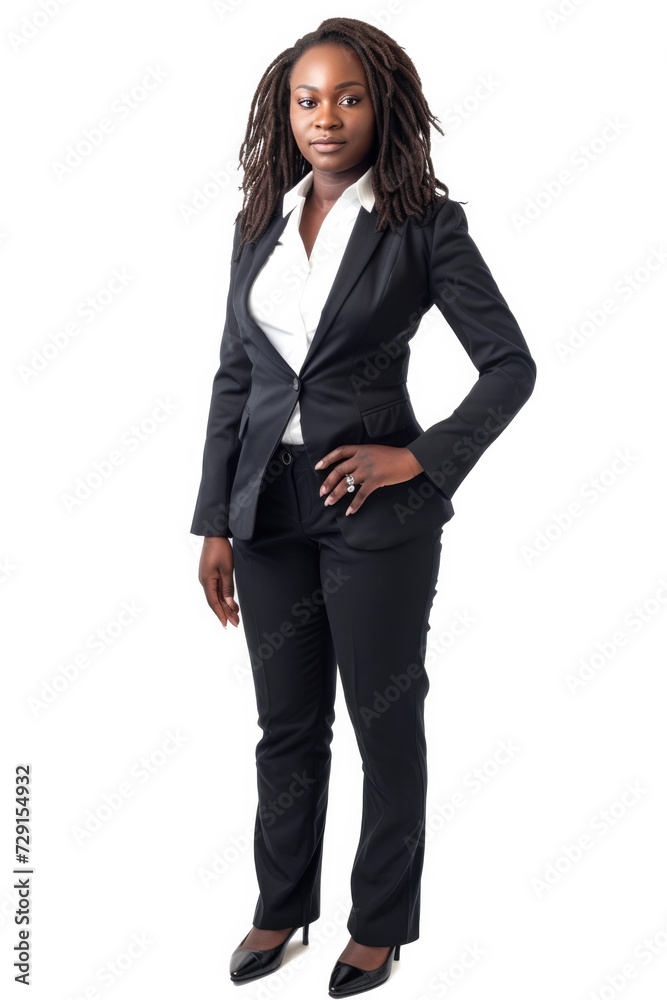 African woman wearing Business attire, standing, white background African woman wearing Business attire, standing, white background