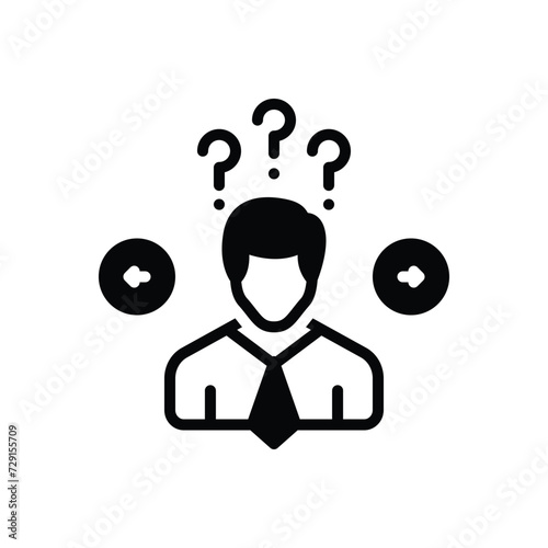 Black solid icon for decision making