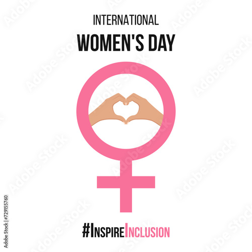 #InspireInclusion concept banner 2024. International Women's Day 8 march poster. Vector illustration.