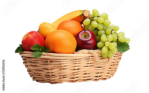 fruit basket on a White or Clear Surface PNG Transparent Background