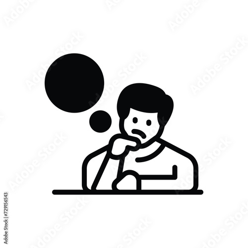 Black solid icon for thinking