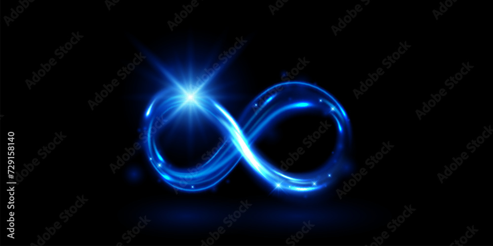 Shining infinity symbol light effect design Elegant sign, vector illustration Shining infinity symbol light effect design Elegant sign, vector illustration