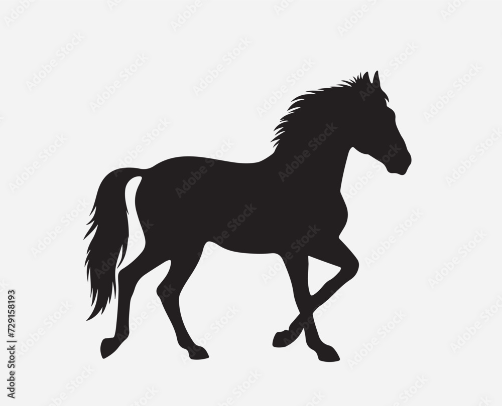 Fototapeta premium Horse silhouette isolated on white