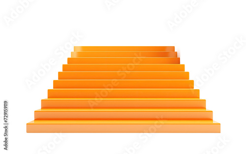 Orange stairs on a White or Clear Surface PNG Transparent Background