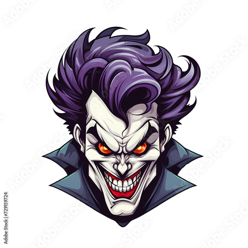 joker head art illustrations for stickers, tshirt design, poster etc