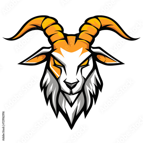 Esport vector logo goat, icon, sticker, symbol, head, horned