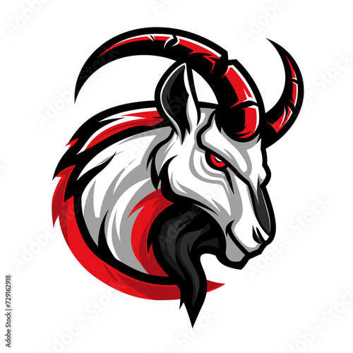Esport vector logo goat, icon, sticker, symbol, head, horned