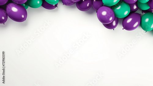 Balloon banner green purple border frame