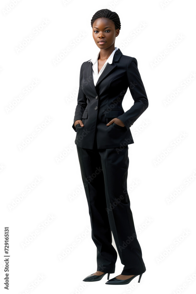African woman wearing Business attire, standing, white background African woman wearing Business attire, standing, white background