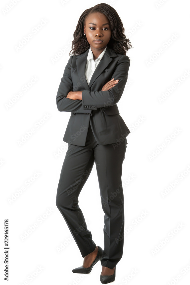 African woman wearing Business attire, standing, white background African woman wearing Business attire, standing, white background