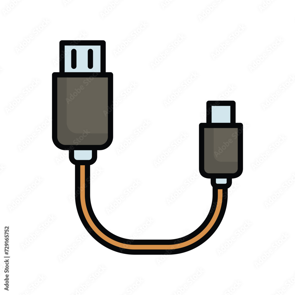 usb cable icon with white background vector stock illustration usb cable icon with white background vector stock illustration
