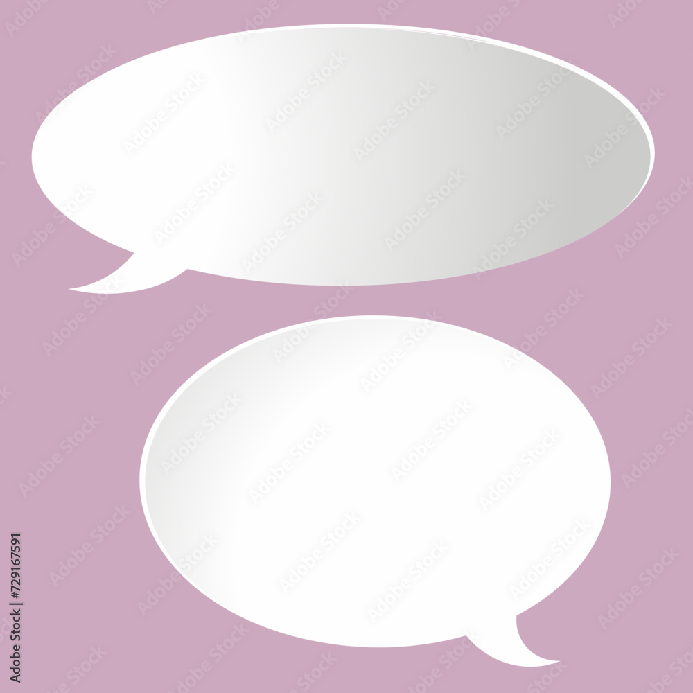 Set of round white speech bubbles Set of round white speech bubbles