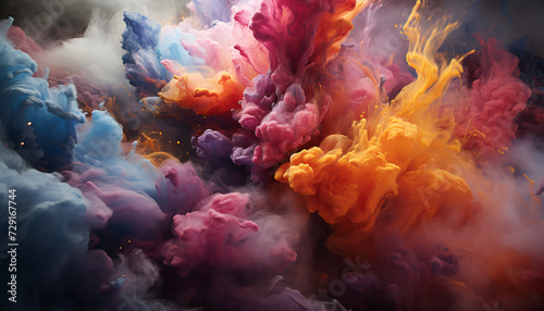 Recreation of colours smoke columns © bmicrostock