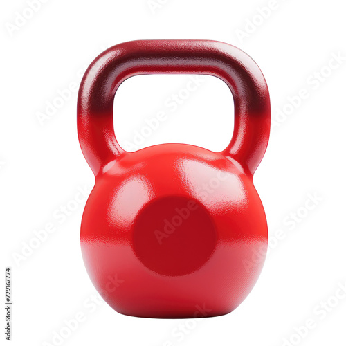 Red kettlebell weight isolated on trasparent background