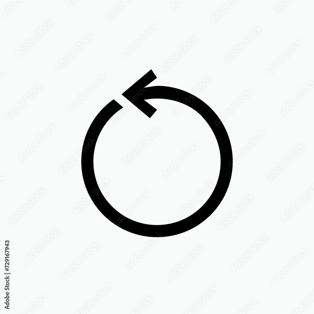 Counterwise Arrow Icon. Circle, Review. Applied as a Trendy Symbol for Design Elements, Presentations, and Web Apps.