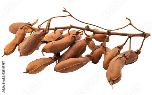 Tamarind Pods on a White or Clear Surface PNG Transparent Background