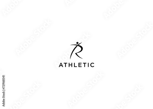 letter r human logo  design  Vector  illustration  Creative icon  template