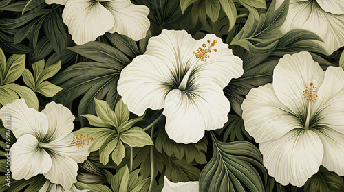 A pattern of tropical flowers
