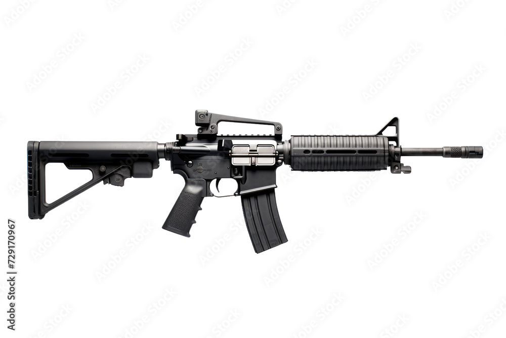 Modern AR 15 Isolated On Transparent Background