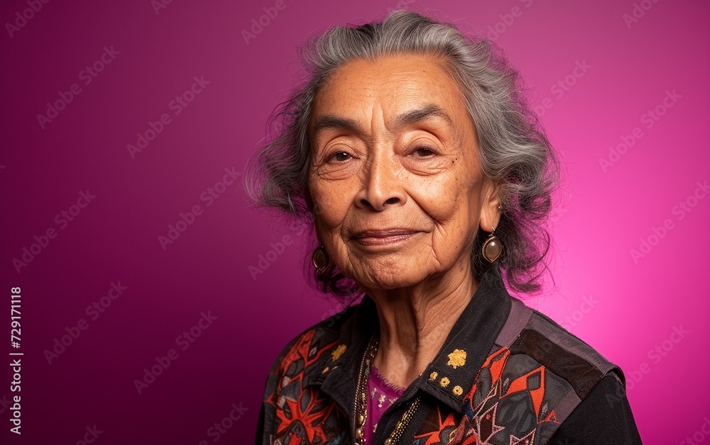 Portrait of an Elderly Woman With Grey Hair in a Black Jacket Portrait of an Elderly Woman With Grey Hair in a Black Jacket