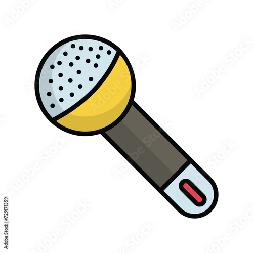 mike icon with white background vector stock illustration