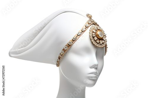 White and Gold into Elegant Headpieces Isolated On Transparent Background