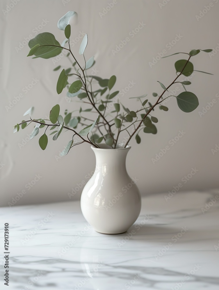 A white marble table against a matching background, adorned with a beautiful vase and lively plants, encapsulates simplicity and vibrance A white marble table against a matching background, adorned with a beautiful vase and lively plants, encapsulates simplicity and vibrance