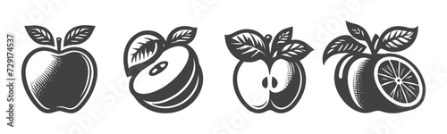 Apple icon set. Apple vector icon. apple symbols for your web design. Icon logo, app, UI. Apple Icon Vector illustration