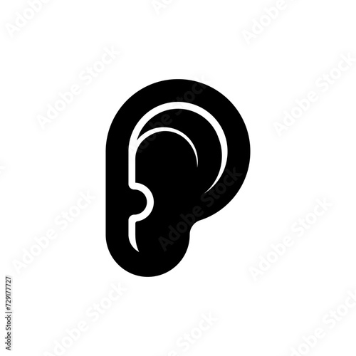 Ear Icon. Symbol of One of the Human Senses - Vector.