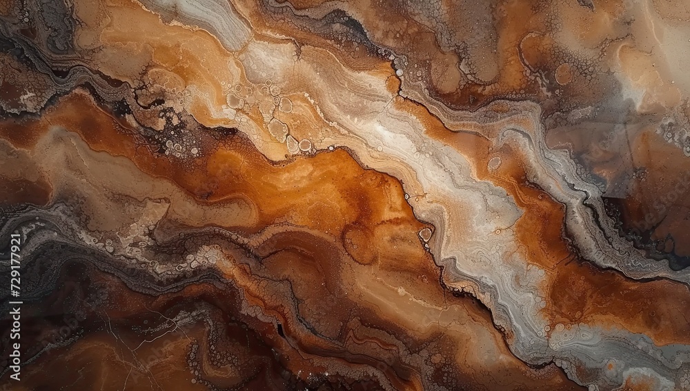Elegant brown marble background with captivating abstract pattern beauty of natural stone textured surface blending shades of orange and yellow creates modern and artistic wallpaper design Elegant brown marble background with captivating abstract pattern beauty of natural stone textured surface blending shades of orange and yellow creates modern and artistic wallpaper design