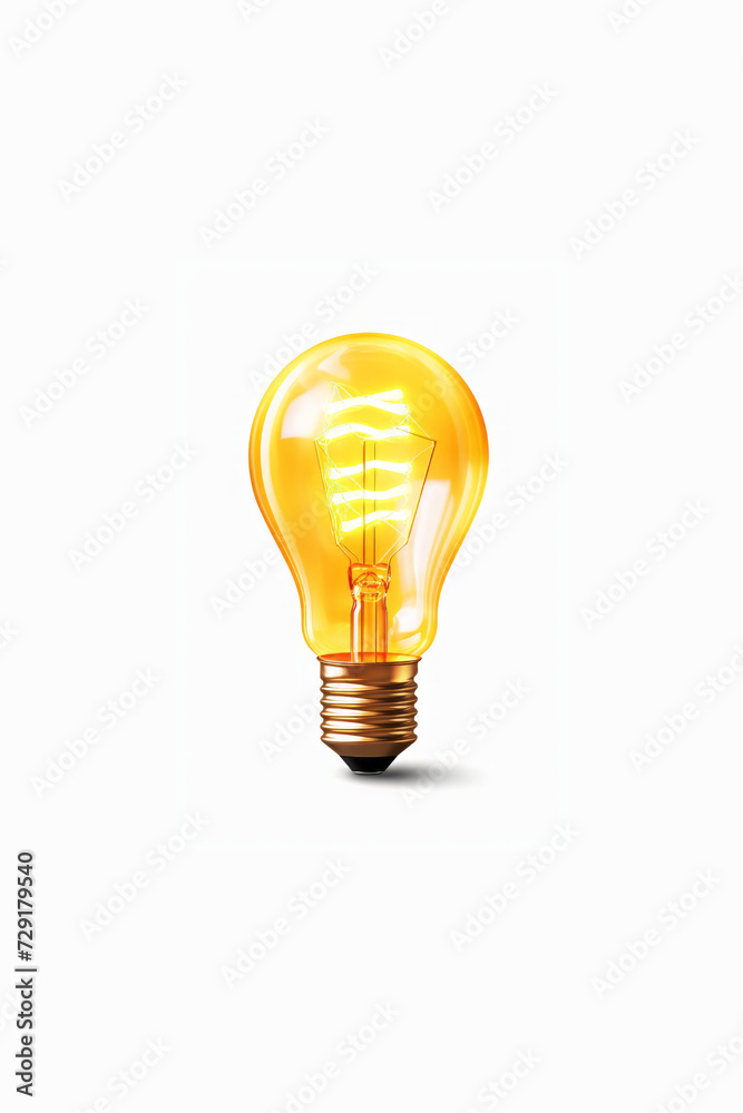 Realistic Detailed Illuminated Light Bulb Icon, Realistic Detailed Illuminated Light Bulb Icon,