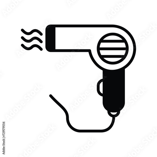 blow dryer icon with white background vector stock illustration