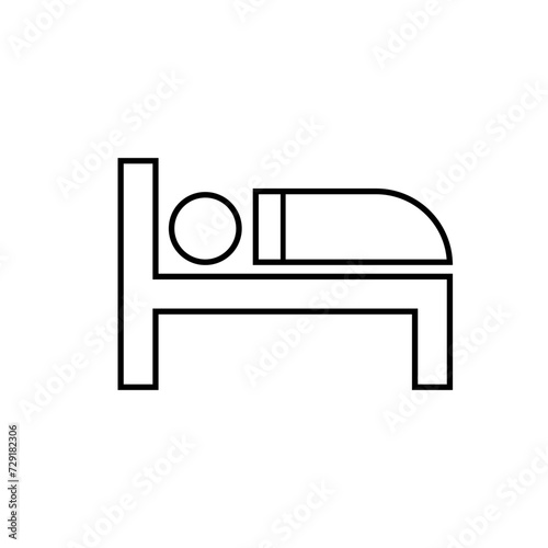 Accommodation Icon. Rest, Sleep. Motel, Hotel Symbol - Vector.