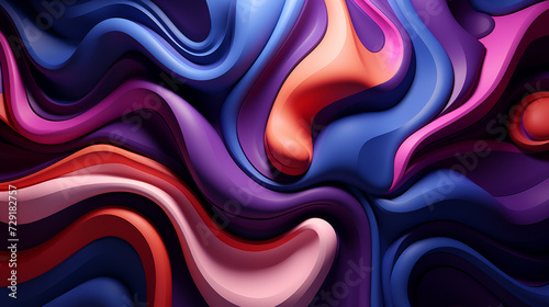 Abstract futuristic background with dark and warm color wave shapes. Visualization of motion 3d waves. Wallpaper or backdrop for modern projects