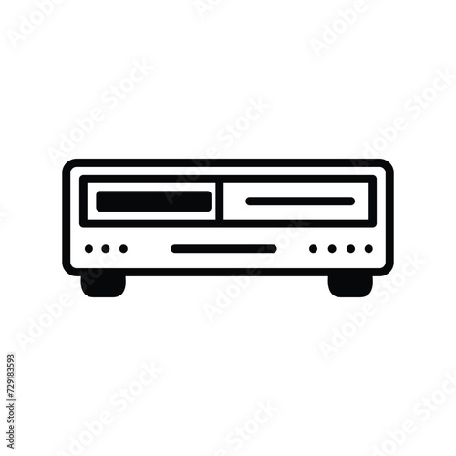 dvd player icon with white background vector stock illustration