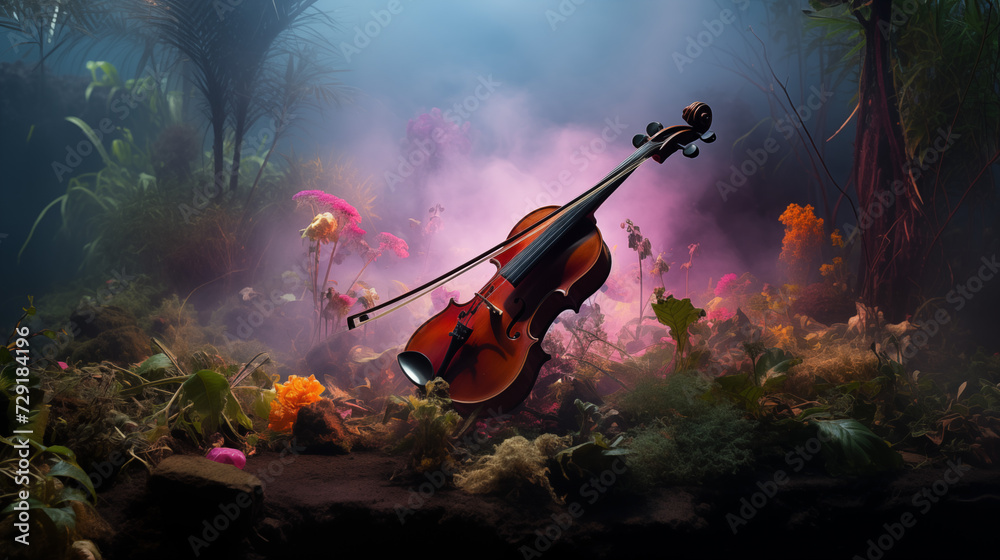 Violin in Jungle Fog