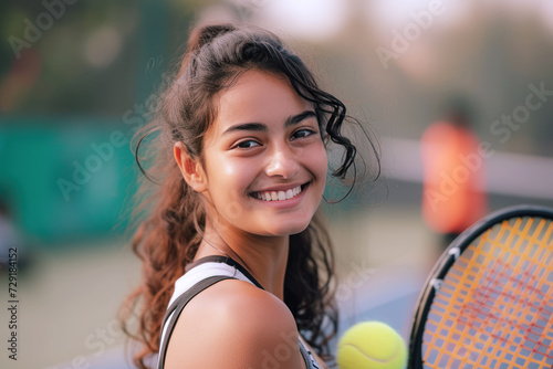 Wallpaper Mural Indian woman in tennis player activewear doing exercise, sport workout Torontodigital.ca