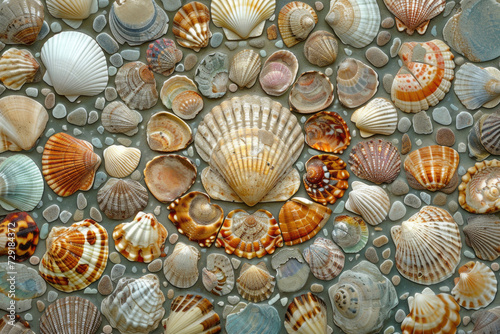 An eco-mosaic composed entirely of seashells