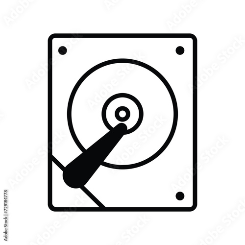 hard disk drive icon with white background vector stock illustration