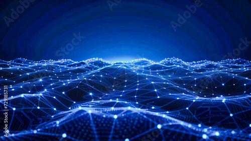 Digital and futuristic blue network design, representing advanced technology, connectivity, and modern cyber infrastructure