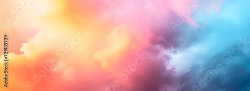 Stunning romantic and relaxing sunrise with some pink illuminated clouds moving across a blue sky. Long exposure  natural background.