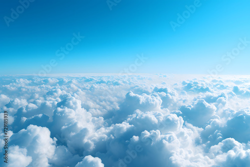 Fototapeta Naklejka Na Ścianę i Meble -  Image of white beautiful clouds above a blue sky in style of realistic atmospheres with soft and dreamy scene, aerial view
