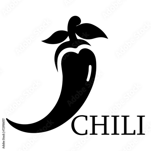 minimal chili brand logo concept black color silhouette